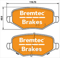 BREMTEC PRO-LINE BRAKE PADS SET CHRYSLER GRAND VOYAGER V (RT) BT18510PRO