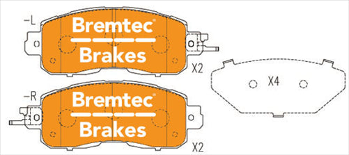 BREMTEC PRO-LINE HD CERAMIC+ ZERO DUST NISSAN ALTIMA ST 2.5L 2015- BT18520PRO
