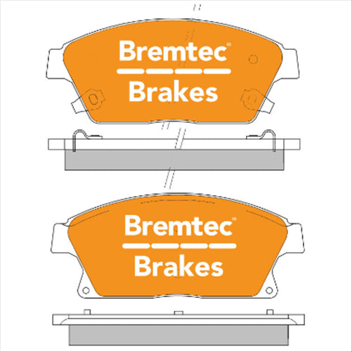 BREMTEC EURO-LINE BRAKE PADS SET HOLDEN CRUIZE GJ, GH 1.4T BT1854ELC