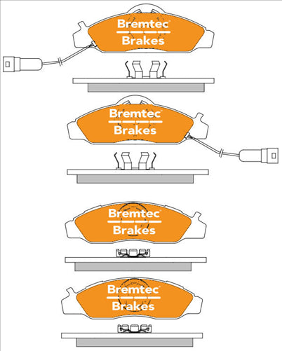 BREMTEC 4WD BRAKE PADS SET SSANGYONG MUSSO 2.9TD W/SENSOR BT1856E