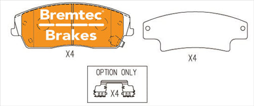 BREMTEC PRO-LINE BRAKE PADS SET CHRYSLER 300C 3.0CRD 2012- BT18751PRO