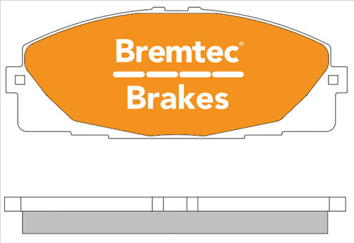 BREMTEC ENDURE 4WD CERAMIC+ ZERO DUST TOYOTA HIACE KDH200 FRONT BT1878E