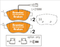 BREMTEC EUROLINE CERAMIC FIAT GRAND PUNTO 1.3, 1.4 TD BT18880ELC