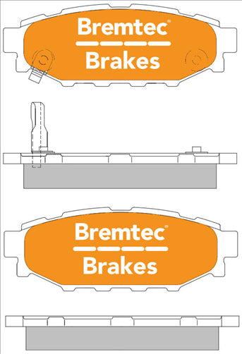 BREMTEC 4WD BRAKE PADS SET SUBARU OUTBACK 2.5L 2003- BT1889E