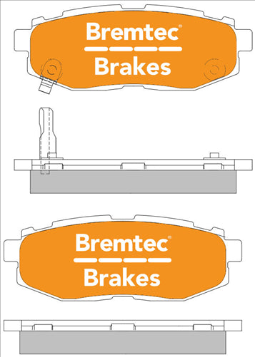 BREMTEC TRADELINE BRAKE PAD SET REAR SUBARU TRIBECA 2006- BT1892TS