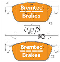 BREMTEC PRO-LINE BRAKE PADS SET FORD KUGA II 2.0TDCI 4WD 2013- BT19040PRO