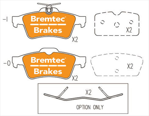 BREMTEC EURO-LINE BRAKE PADS SET PEUGEOT 508 2.2 Hdi 2010- BT1916ELC