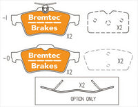 BREMTEC EURO-LINE BRAKE PADS SET PEUGEOT 508 2.2 Hdi 2010- BT1916ELC