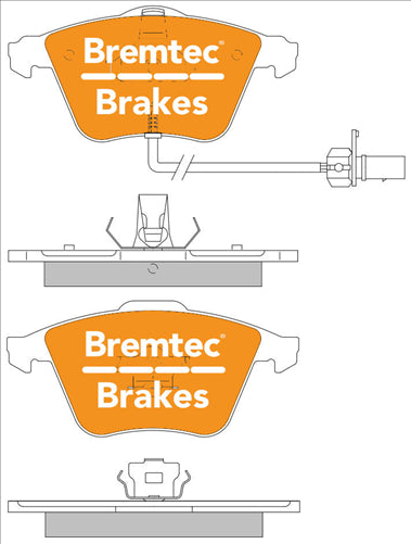BREMTEC PRO-LINE BRAKE PADS SET AUDI A4 (8E)1.8, 2.0, 3.0 BT1923PRO