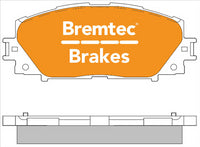 BREMTEC TRADE-LINE BRAKE PADS SET TOYOTA YARIS 1.3, 1.5 NO ABS BT1930TS