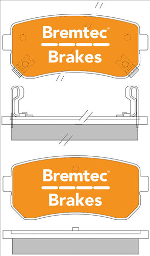 BREMTEC TRADE-LINE BRAKE PAD REAR SET ACCENT i20 i30 iX35 TUCSON H1 BT1932TS