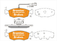 BREMTEC EURO-LINE BRAKE PADS SET FIAT 500 0.9L 2012- BT19360ELC