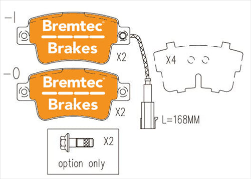BREMTEC EURO-LINE BRAKE PADS SET FIAT PUNTO GRANDE III (199)1.9 BT19370ELC