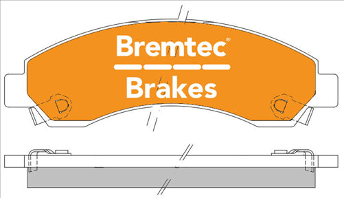 BREMTEC 4WD BRAKE PADS SET GREAT WALL V200, V240 & ABS BT1942E