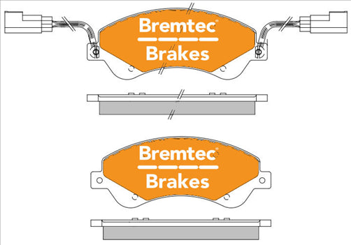 BREMTEC TRADELINE BRAKE PAD SET FRONT FORD TRANSIT VM 2.4 (FWD) BT1945TS