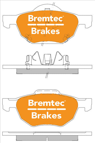 BREMTEC TRADELINE BRAKE PAD SET FRONT HONDA ACCORD EURO VIII 2.4, 3. BT1952TS