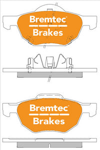BREMTEC TRADELINE BRAKE PAD SET FRONT HONDA ACCORD EURO VIII 2.4, 3. BT1952TS