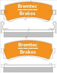 BREMTEC PRO-LINE BRAKE PADS SET NISSAN PATROL Y61 4.8L 2001-06 BT1959PRO