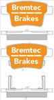 BREMTEC TRADELINE BRAKE PAD SET REAR MONDEO PERSONA SATRIA GEN2 BT1971TS