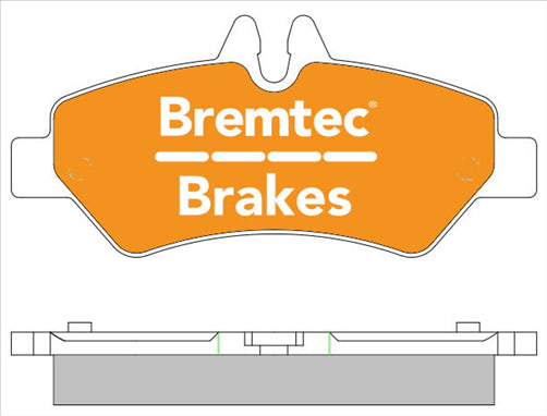 BREMTEC PRO-LINE BRAKE PADS SET MERCEDES SPRINTER (906) BREMBO BT1977PRO