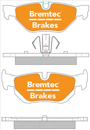BREMTEC PRO-LINE BRAKE PADS SET BMW 3 SERIES (E90, E91) 2005- BT1987PRO