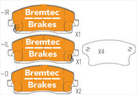 BREMTEC PRO-LINE BRAKE PADS SET PROTON EXORA 1.6L 2011- BT19910PRO
