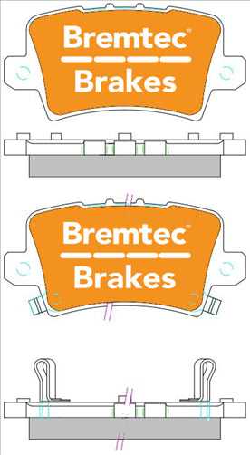 BREMTEC TRADELINE BRAKE PAD SET REAR HONDA CIVIC TYPE R FN2_ 2007- BT1999TS