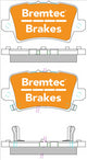 BREMTEC TRADELINE BRAKE PAD SET REAR HONDA CIVIC TYPE R FN2_ 2007- BT1999TS