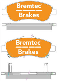 BREMTEC 4WD BRAKE PADS SET HONDA CRV III 2.0, 2.4 (BOSCH) BT2000E