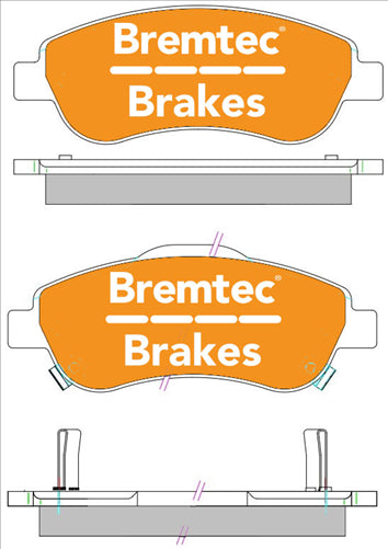 BREMTEC TRADELINE BRAKE PAD SET FRONT HONDA CRV III 2.0, 2.4 (BOSCH) BT2000TS