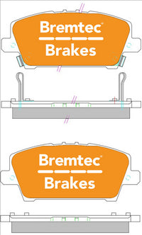 BREMTEC PRO-LINE BRAKE PADS SET HONDA CIVIC 1.8, 2.0 TYPE R BT2001PRO