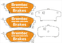 BREMTEC TRADE-LINE BRAKE PADS SET MAZDA 3 (BM) 2.0L 2014- BT20070TS