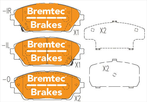 BREMTEC TRADE-LINE BRAKE PADS SET MAZDA 3 (BM) 2.0L 2014- BT20070TS