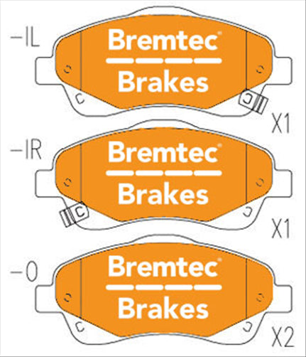 BREMTEC TRADELINE BRAKE PAD SET FRONT TOYOTA COROLLA ZZE152 1.8L BT2007TS