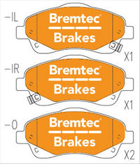 BREMTEC TRADELINE BRAKE PAD SET FRONT TOYOTA COROLLA ZZE152 1.8L BT2007TS