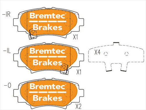 BREMTEC TRADE-LINE BRAKE PAD REAR SET MAZDA 3. BM & SP25. ASTINA BT20080TS