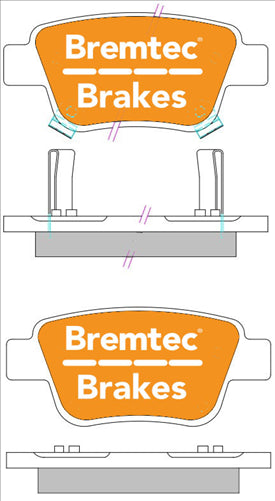 BREMTEC 4WD BRAKE PADS SET TOYOTA TARAGO ACR50, GSR50 BT2008E