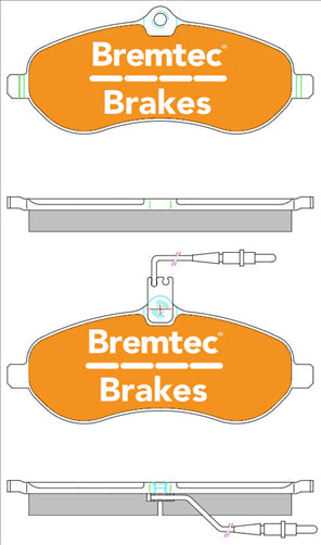 BREMTEC PRO-LINE BRAKE PADS SET CITROEN DISPATCH 2.0 i 120 BT2011PRO