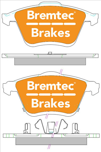 BREMTEC EURO-LINE BRAKE PAD FRONT SET MAZDA 6 GG. INCL 2.3T MPS BT2017ELC