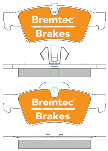 BREMTEC EURO-LINE REAR BRAKE PADS SET MERCEDES ML320 (W164) 3.0d V6 BT2024ELC