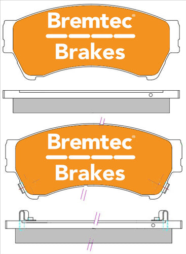 BREMTEC TRADELINE BRAKE PAD SET FRONT MAZDA 6 GH 2007- BT2025TS