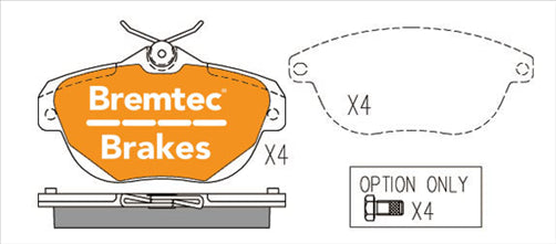 BREMTEC EURO-LINE BRAKE PADS SET CITROEN C6 3.0V6 2008- BT20340ELC