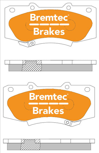 BREMTEC 4WD BRAKE PADS SET HILUX KUN25, 26 GGN25 BT2035E