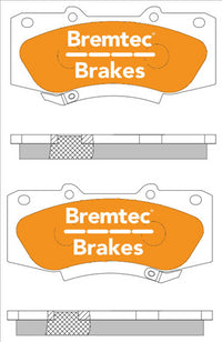 BREMTEC 4WD BRAKE PADS SET HILUX KUN25, 26 GGN25 BT2035E