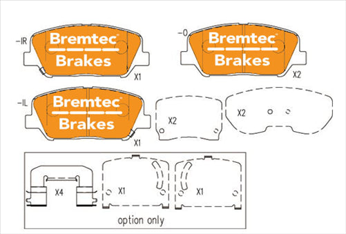 BREMTEC TRADE-LINE BRAKE PADS SET HYUNDAI i30 (GD) 1.6 CRDI BT20430TS