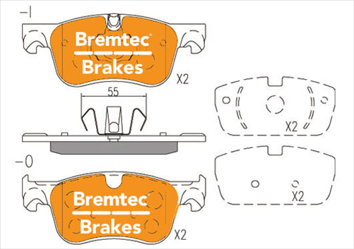 BREMTEC EURO-LINE BRAKE PADS SET CITROEN C4 II 1.6 THP165 2014- BT20460ELC