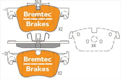 BREMTEC EURO-LINE BRAKE PADS SET CITROEN C4 II 1.6 THP165 2014- BT20470ELC