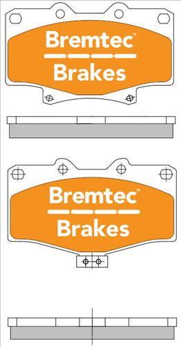 BREMTEC 4WD BRAKE PADS SET TOYOTA 4 RUNNER VZN130 V6 BT2061E