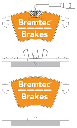 BREMTEC EURO-LINE HD BRAKE PADS SET VW TOUAREG 7LA, 7L6, 7L7 BT2062AELH