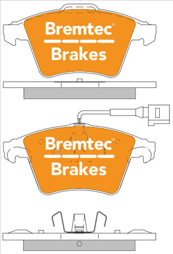 BREMTEC TRADELINE BRAKE PAD SET FRONT VW TRANSPORTER T5 3.2V6 SENSOR BT2062TS